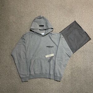 brand new dark oat essentials hoodie